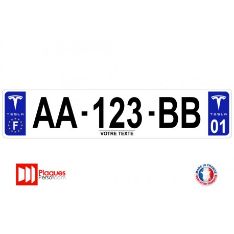 Plaque d'immatriculation Tesla