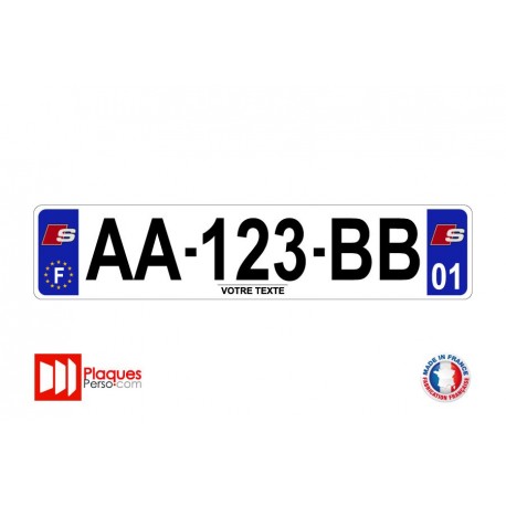 Plaque d'immatriculation S line