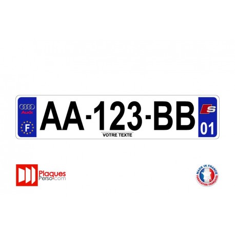 Plaque d'immatriculation Audi S line