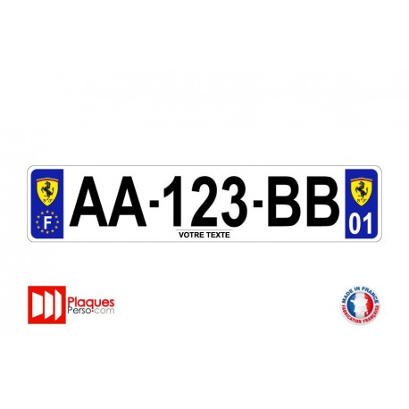 Plaque d'immatriculation Ferrari